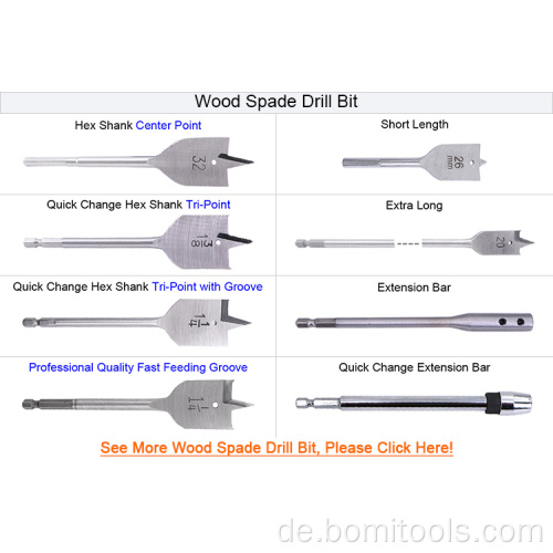 HSS Factory Customized Wood SpadeTwist Bohrer